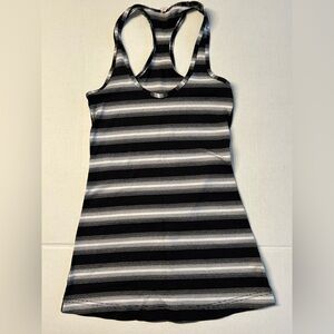 LULULEMON CRB COOL RACERBACK Tank Top Capilano Stripe Black White Stripe Size 2